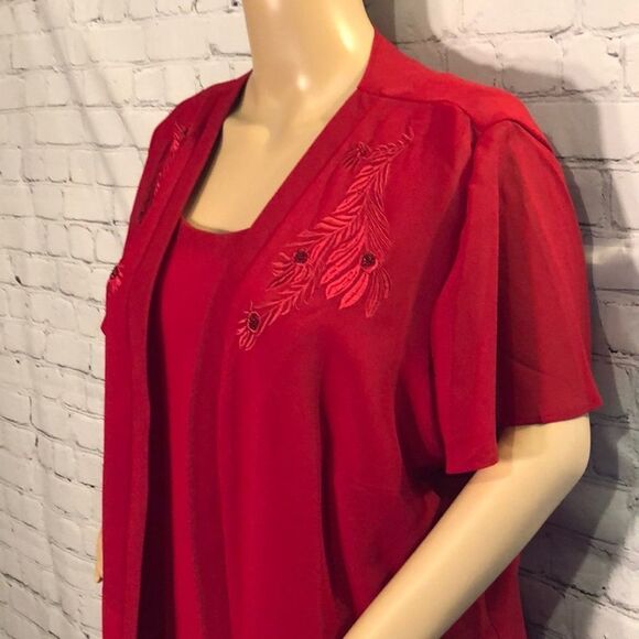 Vintage 80s/90s Another Time Sleeveless Dress & Matching Short Sleeve Jacket 16 - Picture 5 of 10